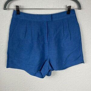 NWT L’Agence Pleat Front Chino Shorts Blue High Rise Daisy Dukes Sz 2